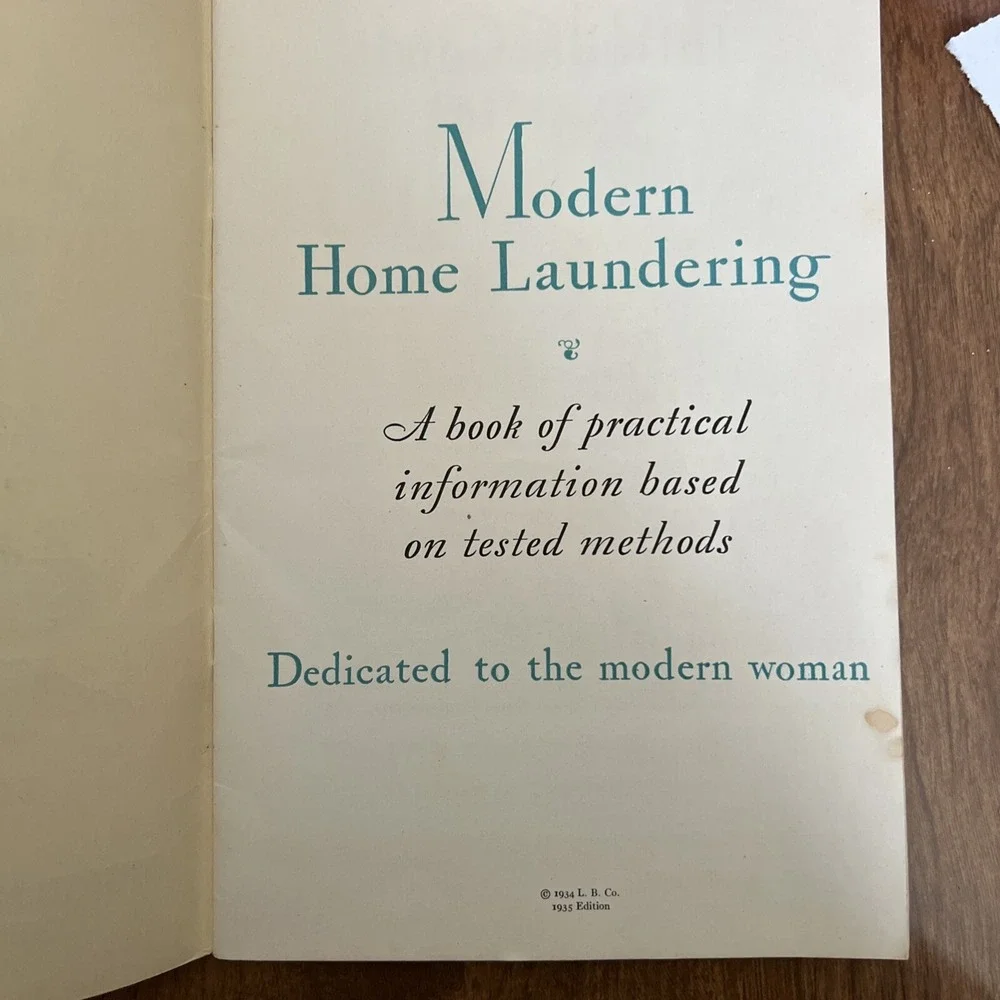 Vintage 1935 Modern Home Laundering Booklet